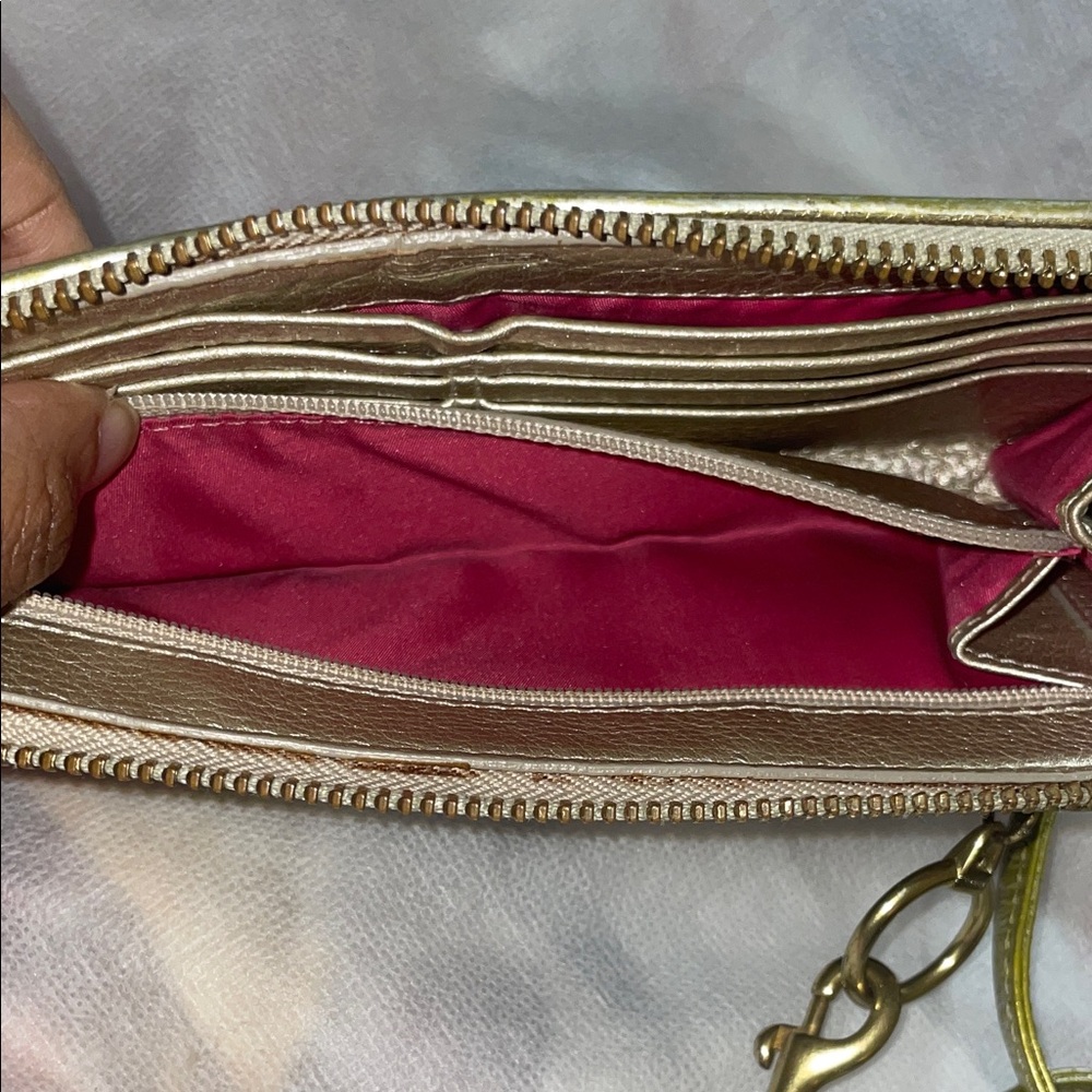Coach Poppy Colorful Patterned Wallet/Wristlet with Gold Accents - Picture 10 of 13